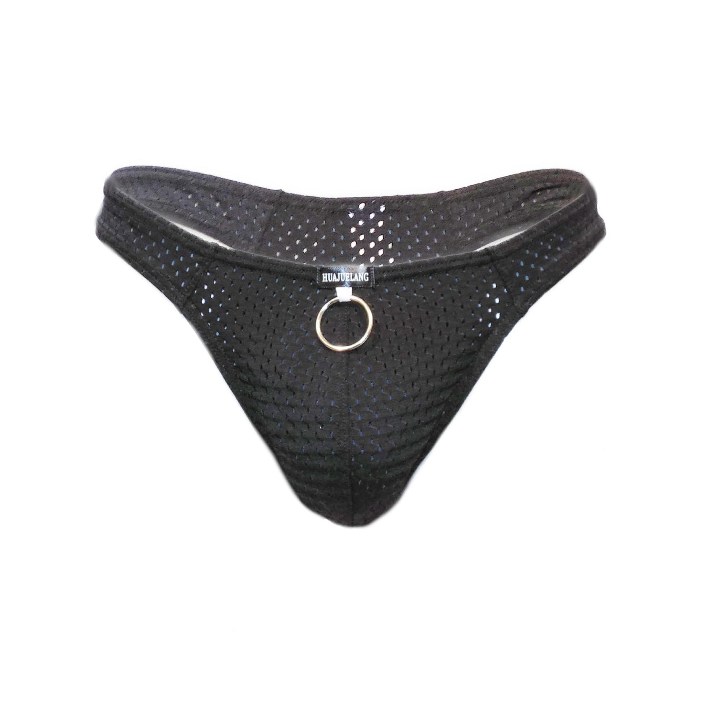 Fashion Men Low-rise Mesh Breathable Metal Hoop Ring