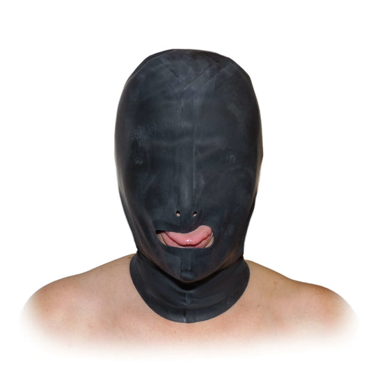 Latex Maske Mund offen Schwarz 0,4 mm