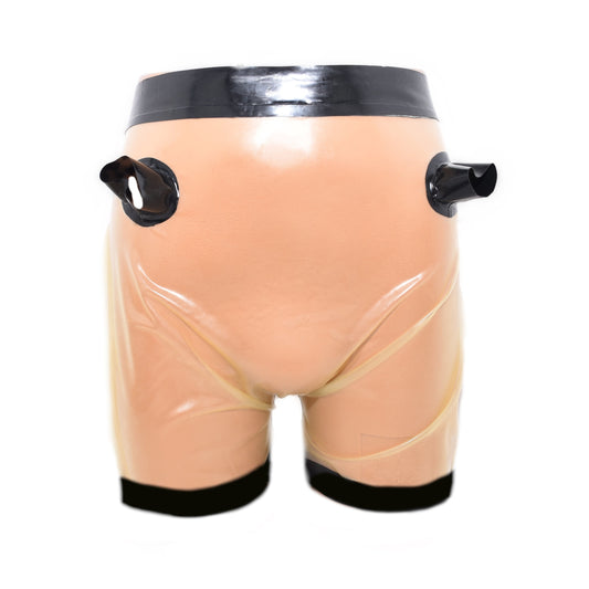 Latex Shorts Transparent mit Eingriffen und Beinabschluss