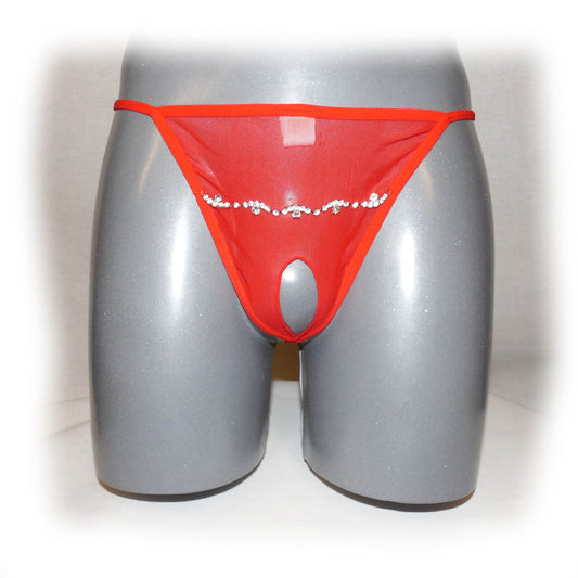 String ouvert mit Strasssteinen
