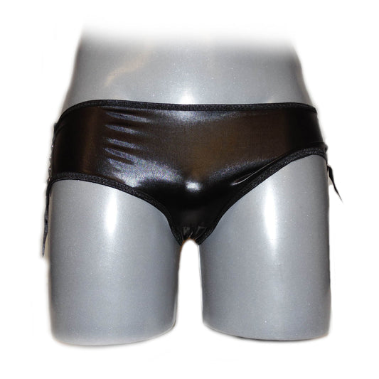 Slip mit Schnürung Lacklederoptik