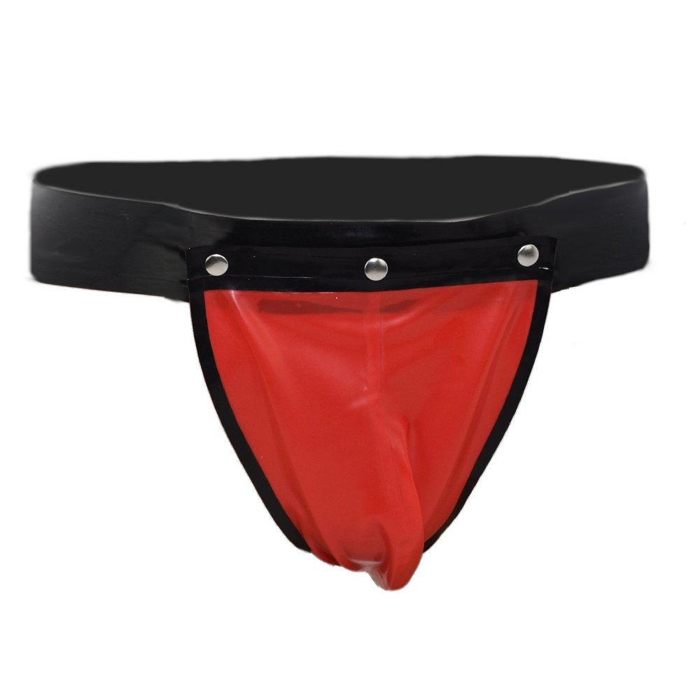 Latex String vorne mit Druckknöpfen zum öffnen