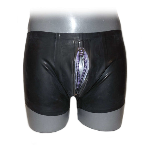 Latex Shorts mit Reißverschluss 0,4 mm Back open