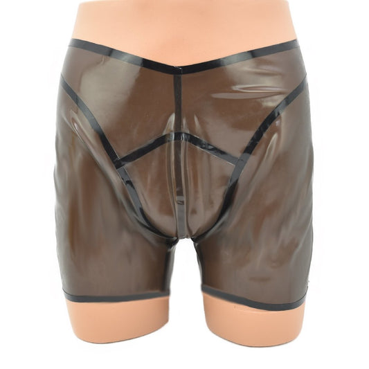 Latex Shorts Transparent - Schwarzer Rand