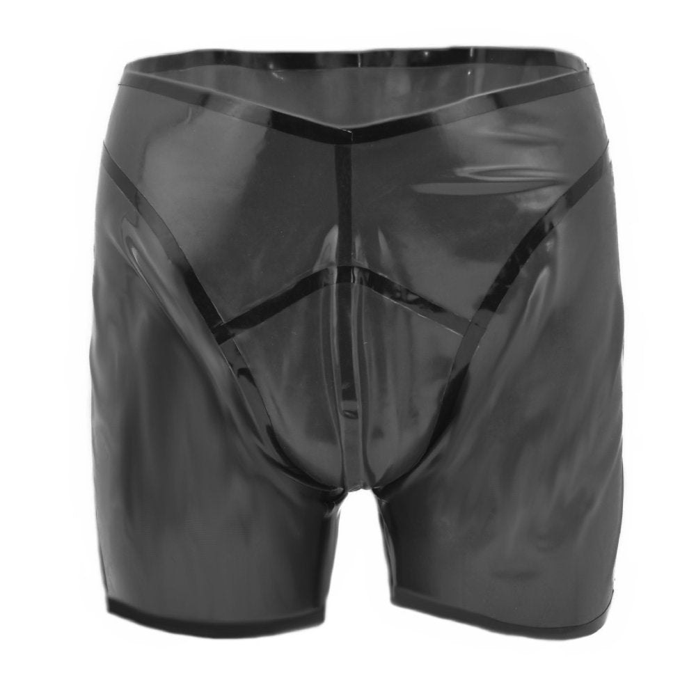Latex Shorts Transparent - Schwarzer Rand