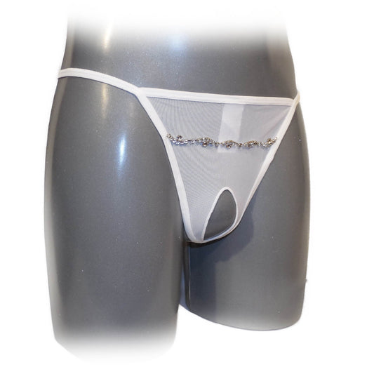 String ouvert mit Strasssteinen