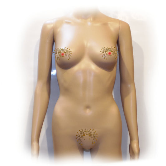 Nippelcover Aufkleber 3-er Set Brust und Schambein
