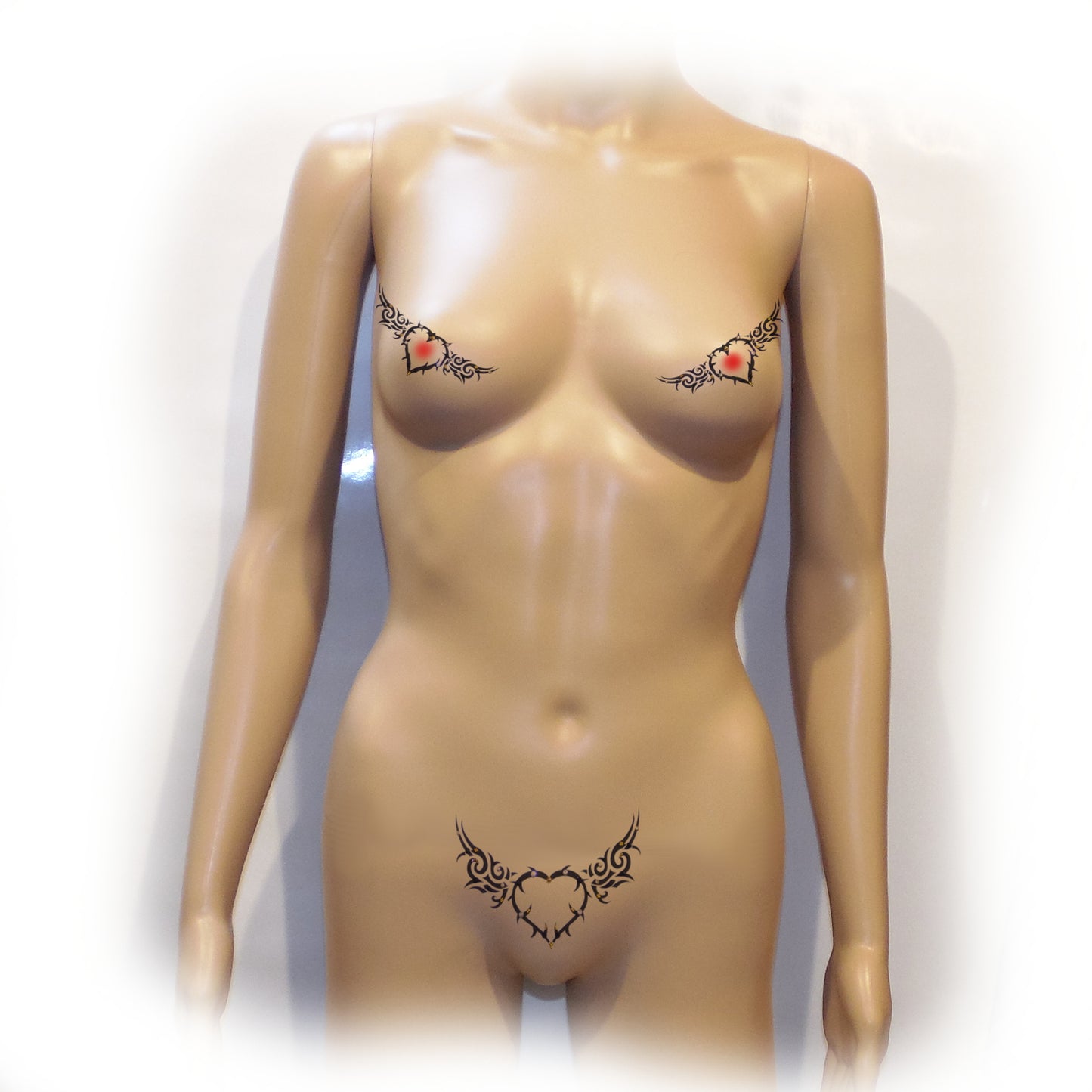 Nippelcover Aufkleber 3-er Set Brust und Schambein