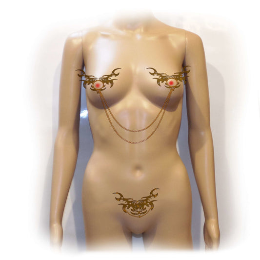 Nippelcover Aufkleber 3-er Set Brust und Schambein