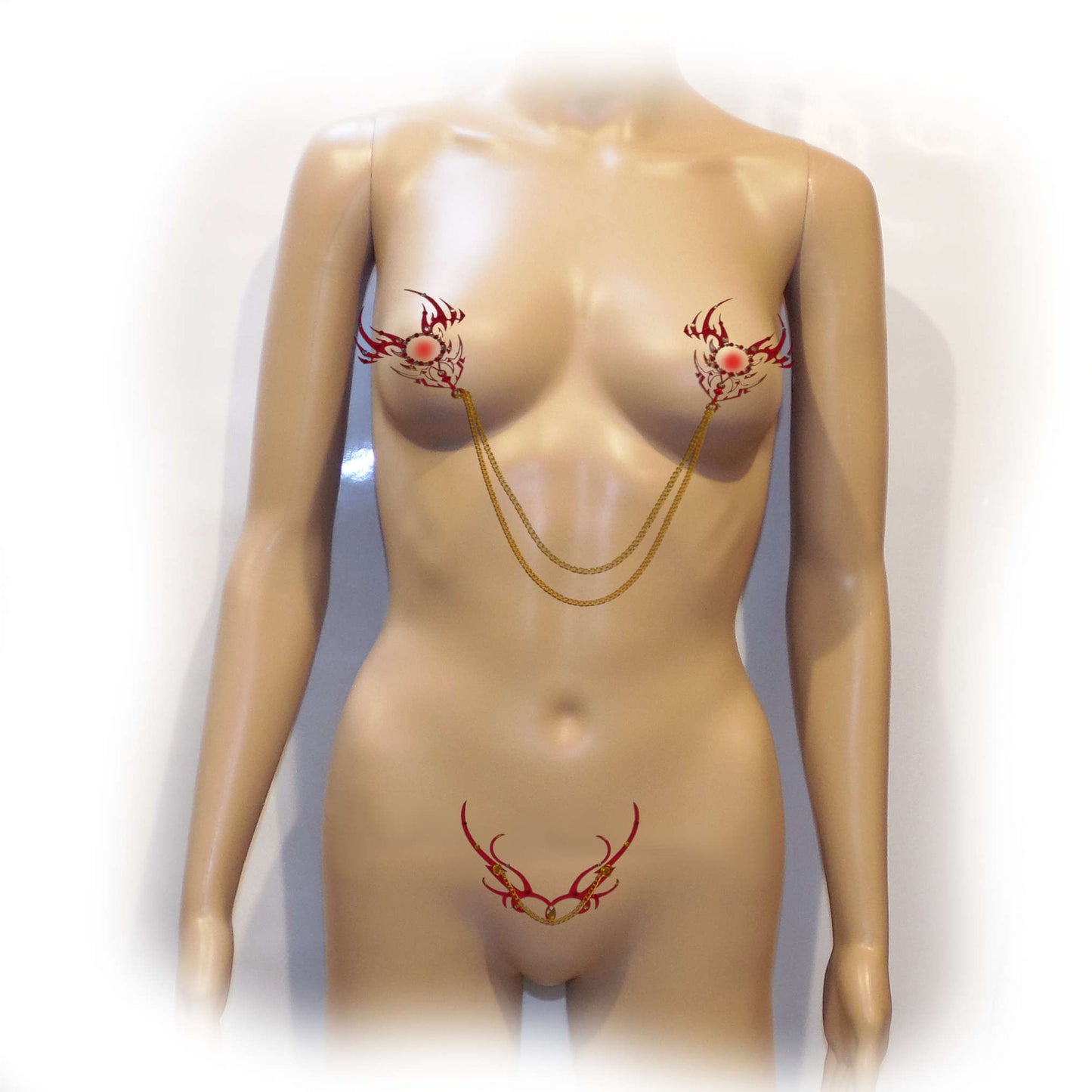 Nippelcover Aufkleber 3-er Set Brust und Schambein