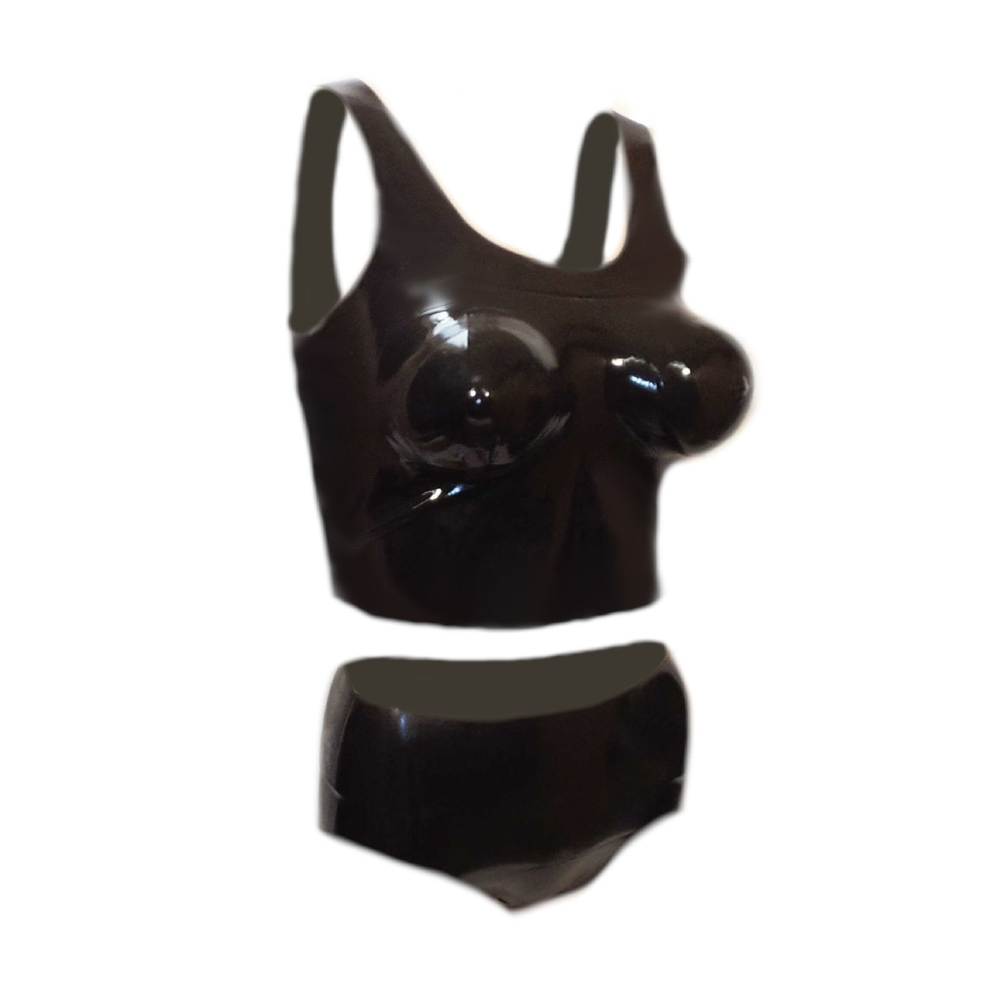 Latex Female Set Schwarz extra heiß - 0,3 mm starkes