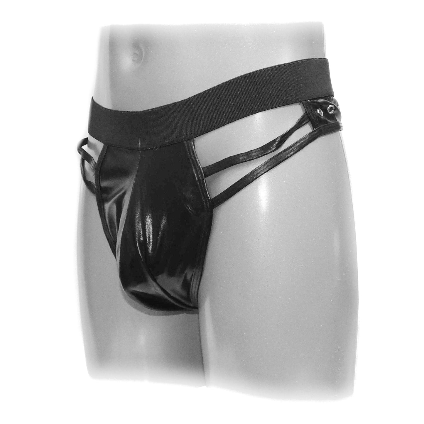 Black Panty For Man with leather strips