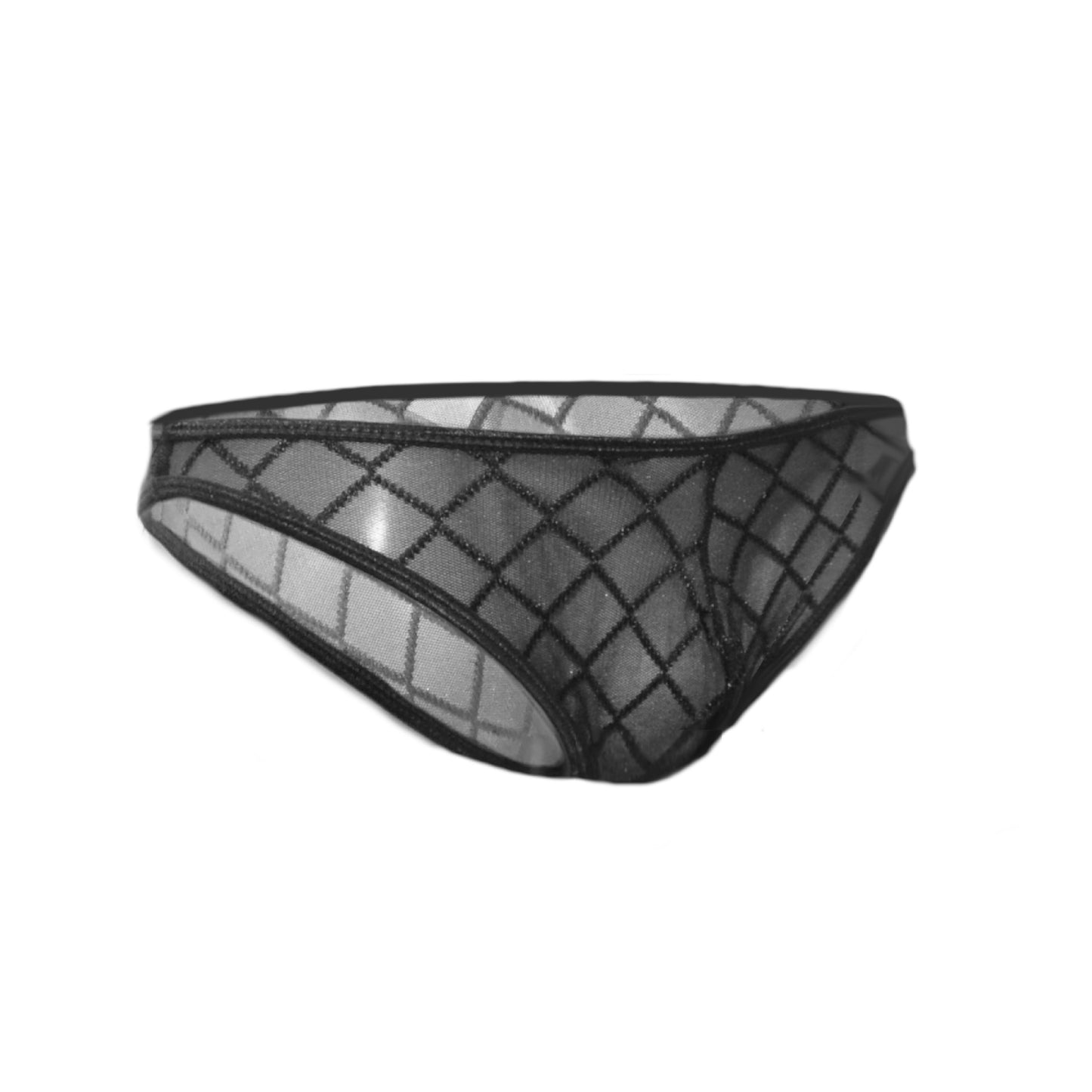 Black Panty For Man mit transparentem Netz