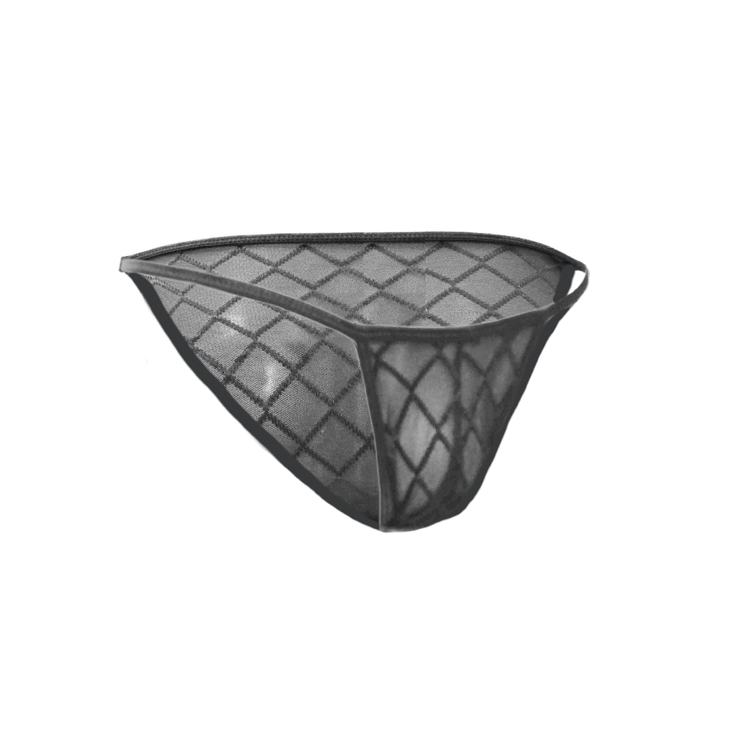 Black Mini Panty For Man mit transparentem Netz