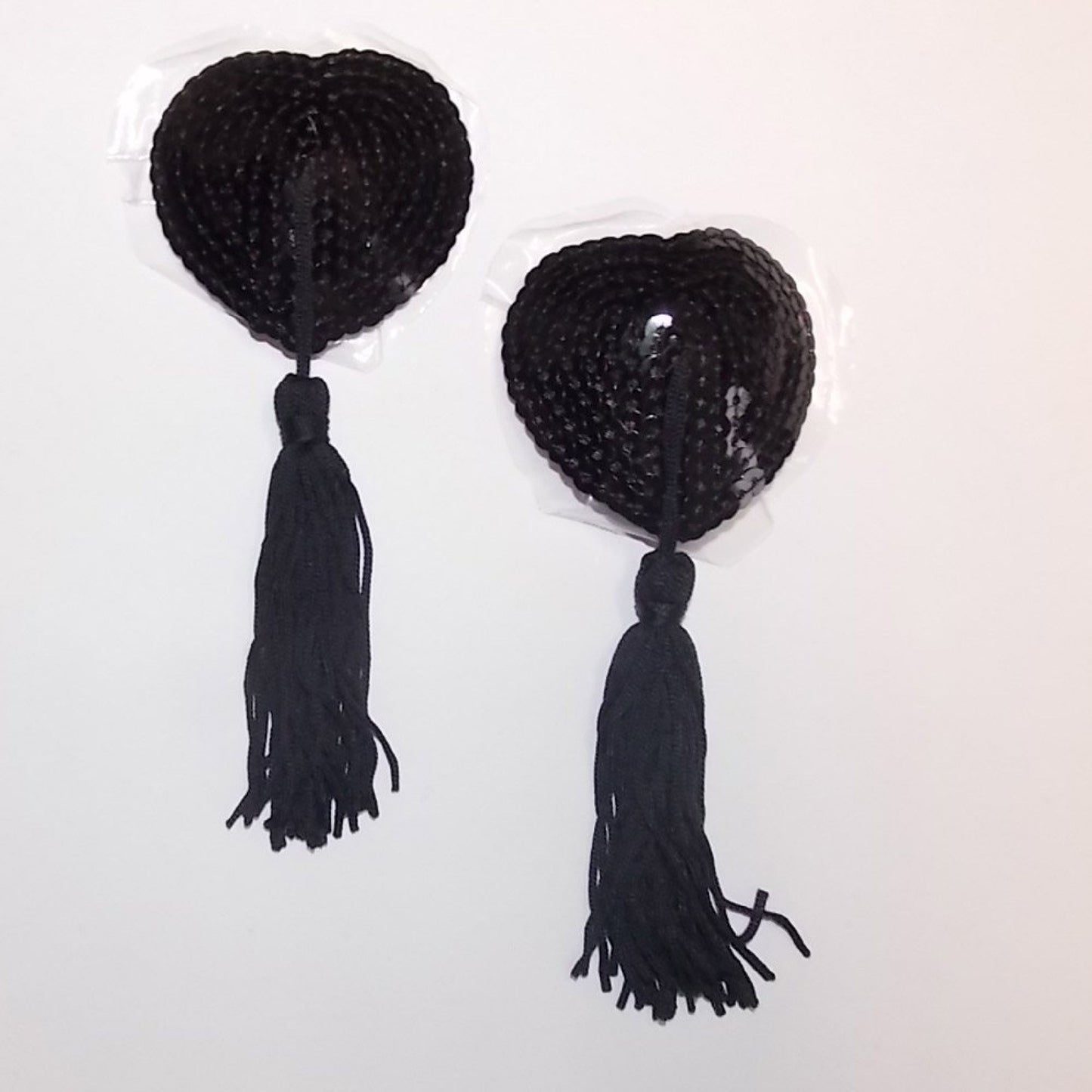Nippel Cover Herz mit Pailletten und Bommel