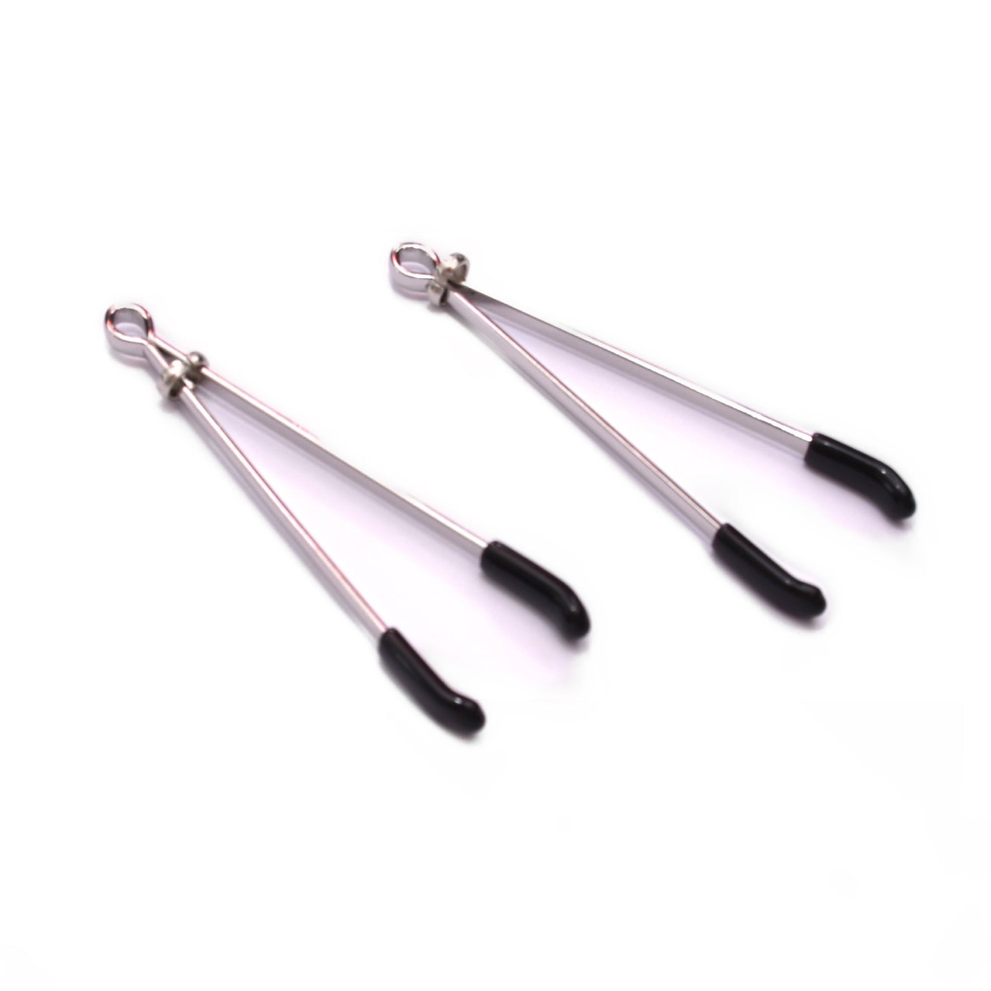 Black strong Mimi nipple clip in needle shape, silver