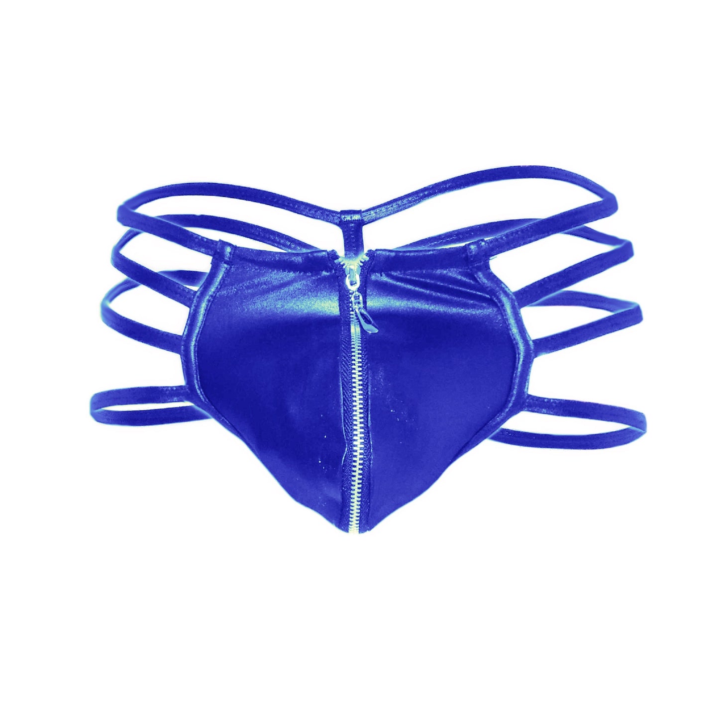 Mens Synthetic Leather Sexy Zipper Panties