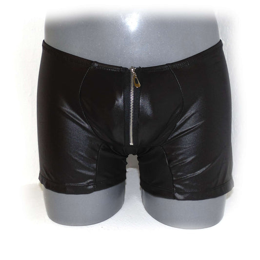 Men Leather look Pants With Exposed Hips