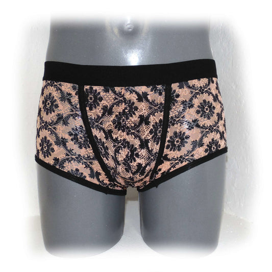 Comfortable fancy lace men boxer shorts