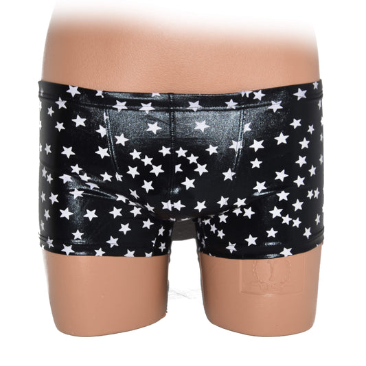 Boxer Shorts mit glänzendem Stoff und Sternchen