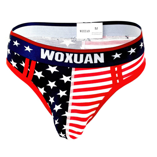 Cotton American Flag Printing Briefs Slips