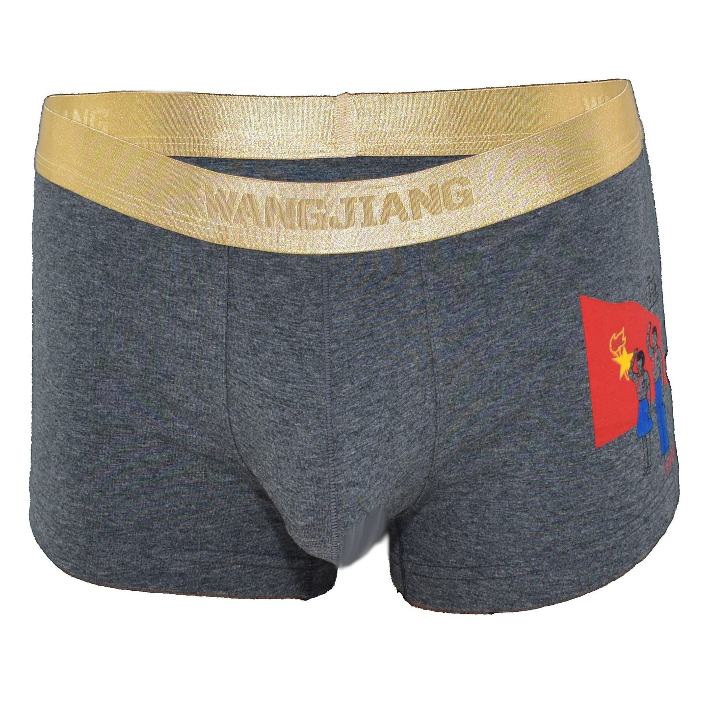 Boxer with gold trim comic print