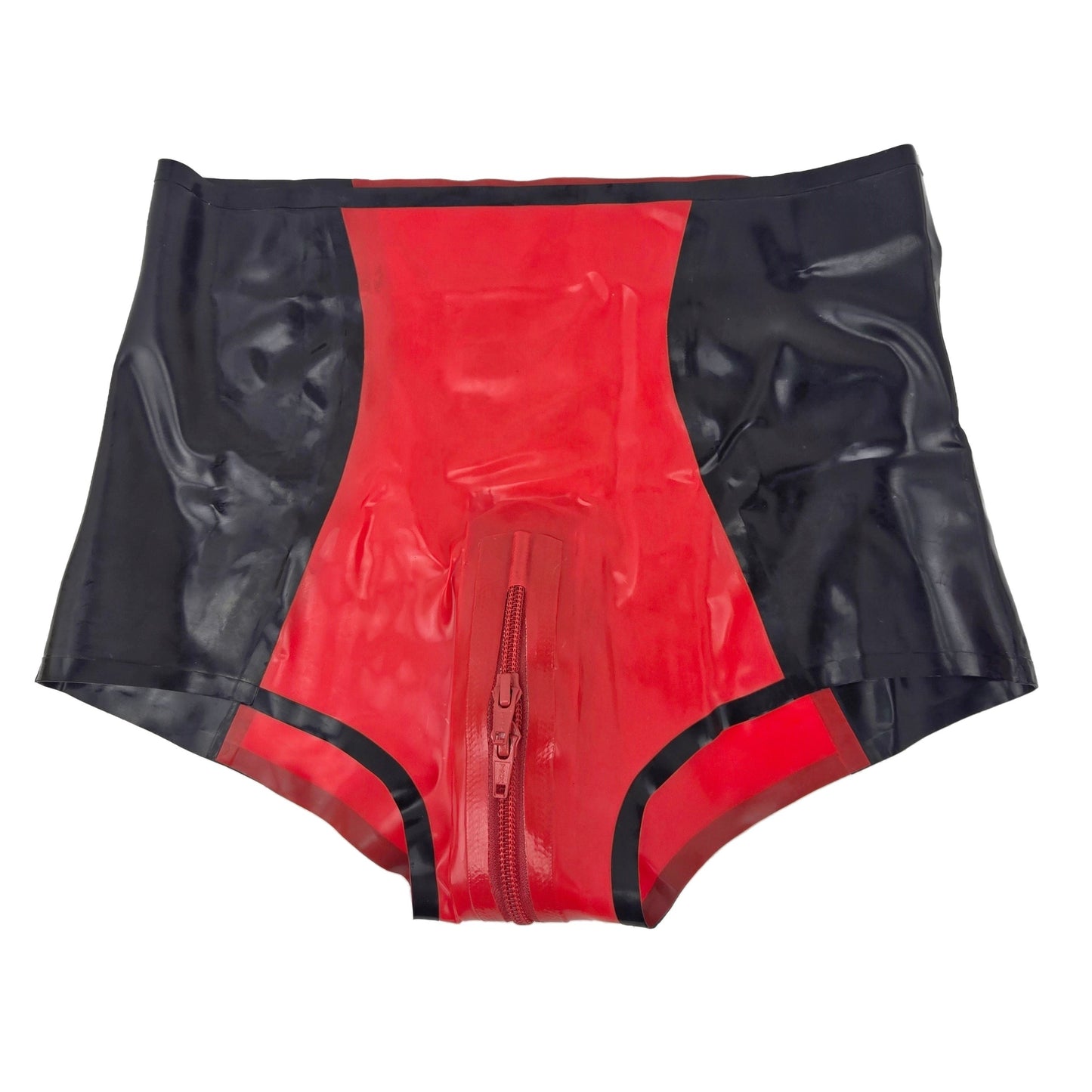 Latex Damen Hotpants Zwei-Wege-Reißverschluss