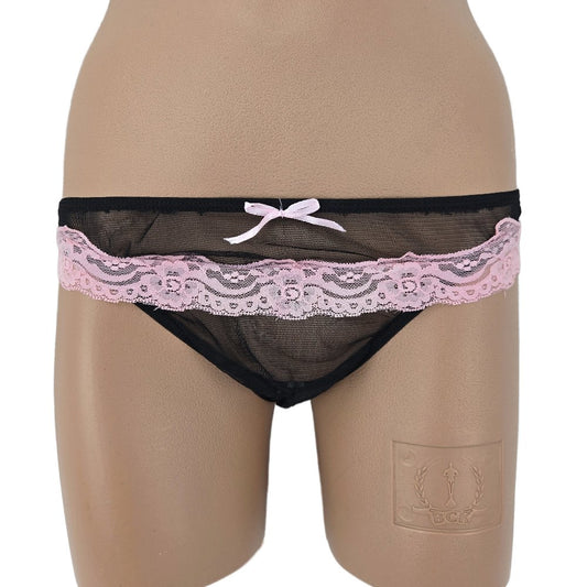 Rüschenslip mit rosa Rüschenband
