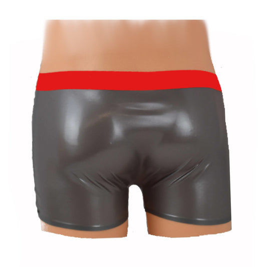 Latex Shorts - mit rotem Bund