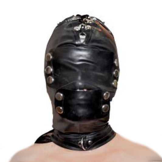 Latex Mask Eyes and Mouth gag Reißverschluss und Schnürung