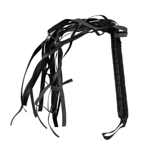 Spanking Peitsche Schwarz Kunstleder 50 cm Gesamtlänge