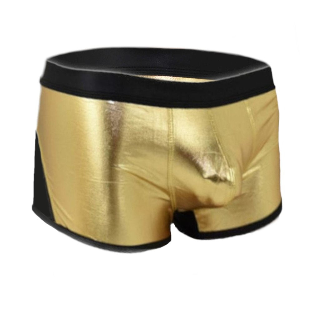 Metallic Shorts mit schwarzem Rand