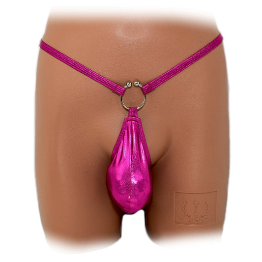Mens thong bulge pouch thong with ring