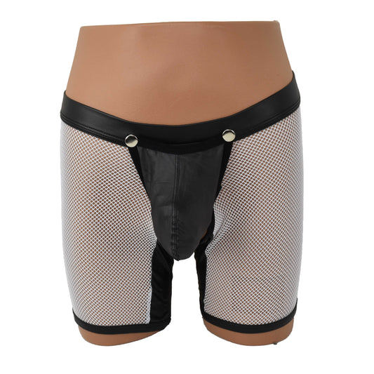 Long Pants Netz Kunstleder Back open