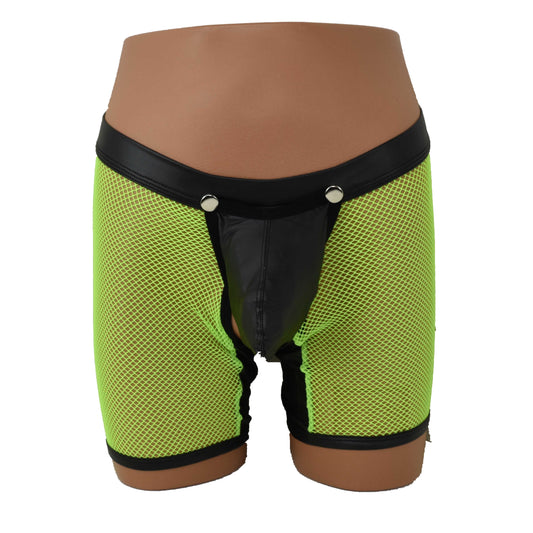 Long Pants Netz Kunstleder Back open