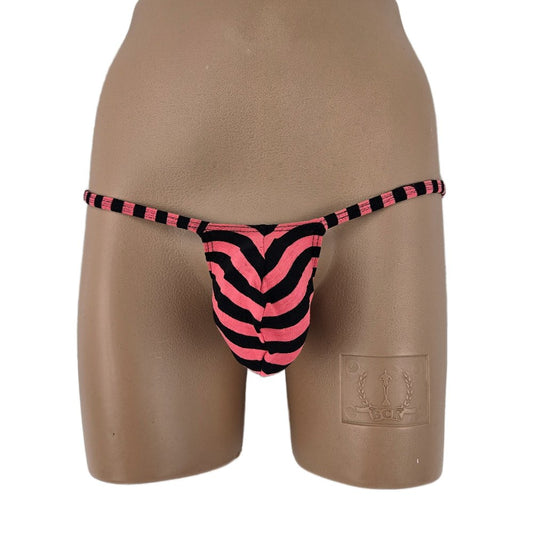 Mens thong bulge pouch MicroMini Gestreift