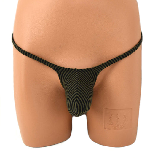 Mens thong bulge pouch MicroMini gestreift
