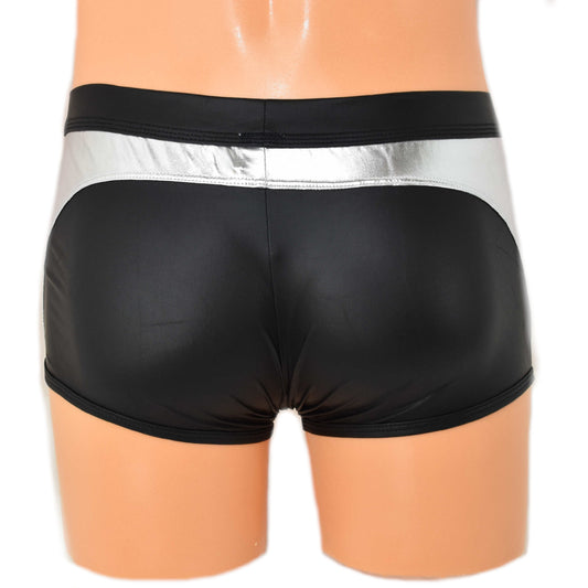 Metallic Shorts mit schwarzem Rand