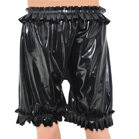 Latex Shorts Rüschen Bund und Bein