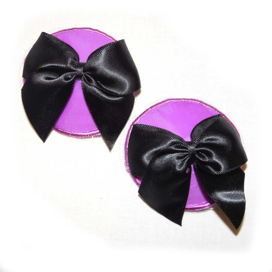 Nippel Cover Rund Lila Schleife schwarz