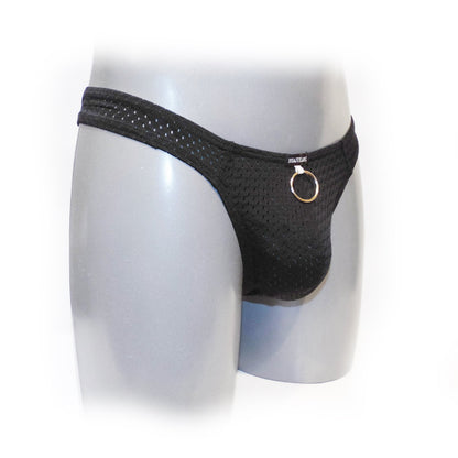 Fashion Men Low-rise Mesh Breathable Metal Hoop Ring