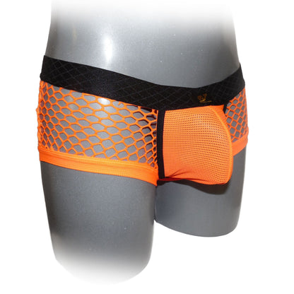 Boxer shorts with contrasting seam and mesh fabric