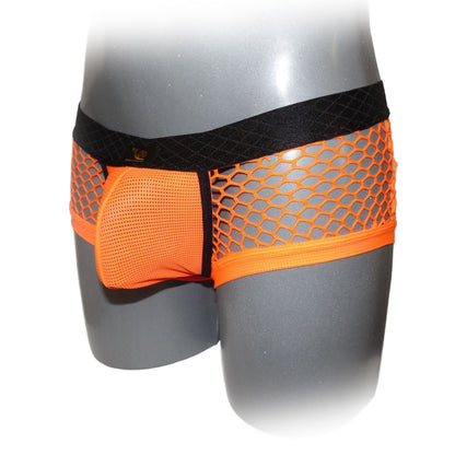 Boxer shorts with contrasting seam and mesh fabric
