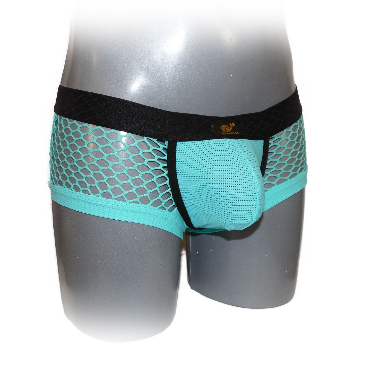 Boxer shorts with contrasting seam and mesh fabric