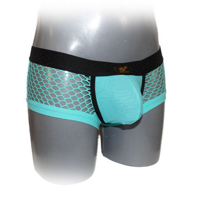 Boxer shorts with contrasting seam and mesh fabric