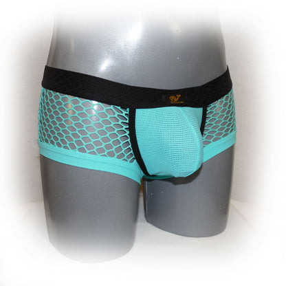 Boxer shorts with contrasting seam and mesh fabric