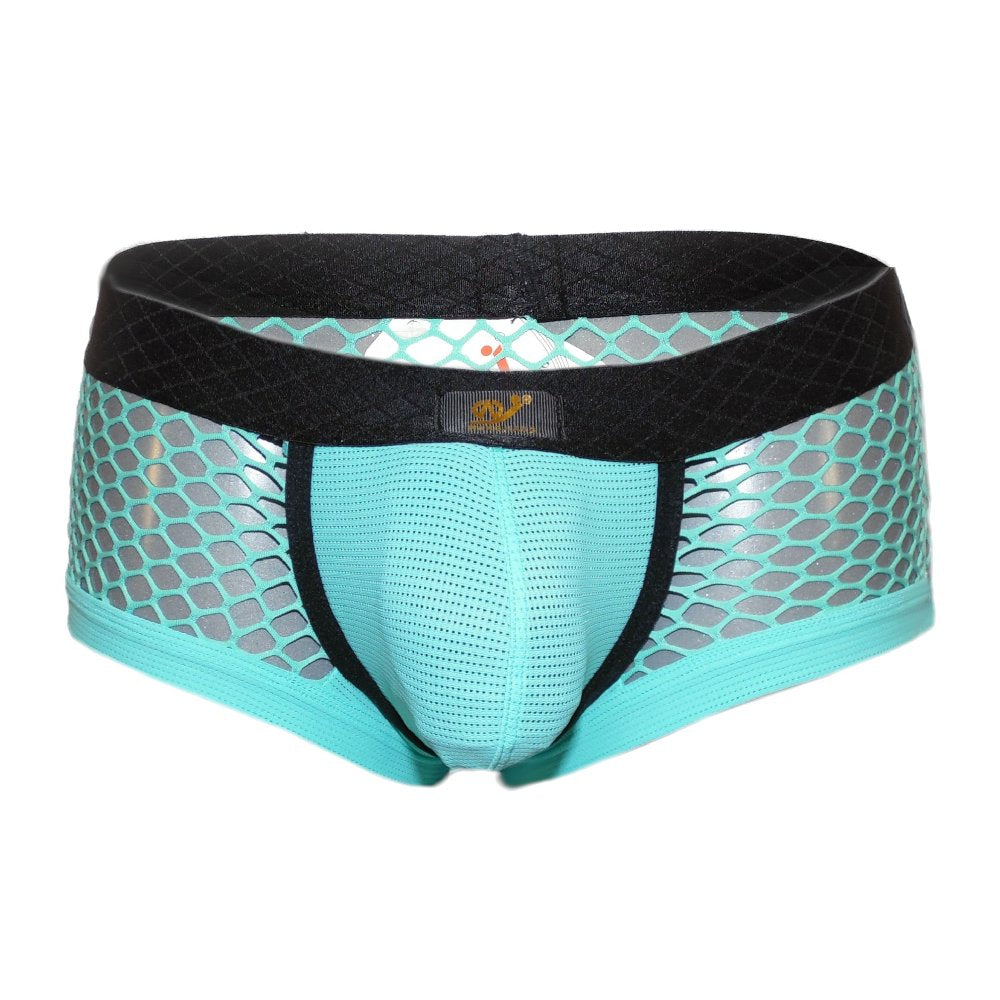 Boxer shorts with contrasting seam and mesh fabric