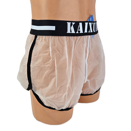 Boxershorts Kunststoff-transparent schwarzer Bund