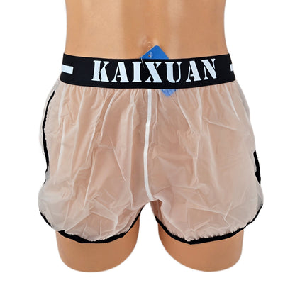 Boxershorts Kunststoff-transparent schwarzer Bund