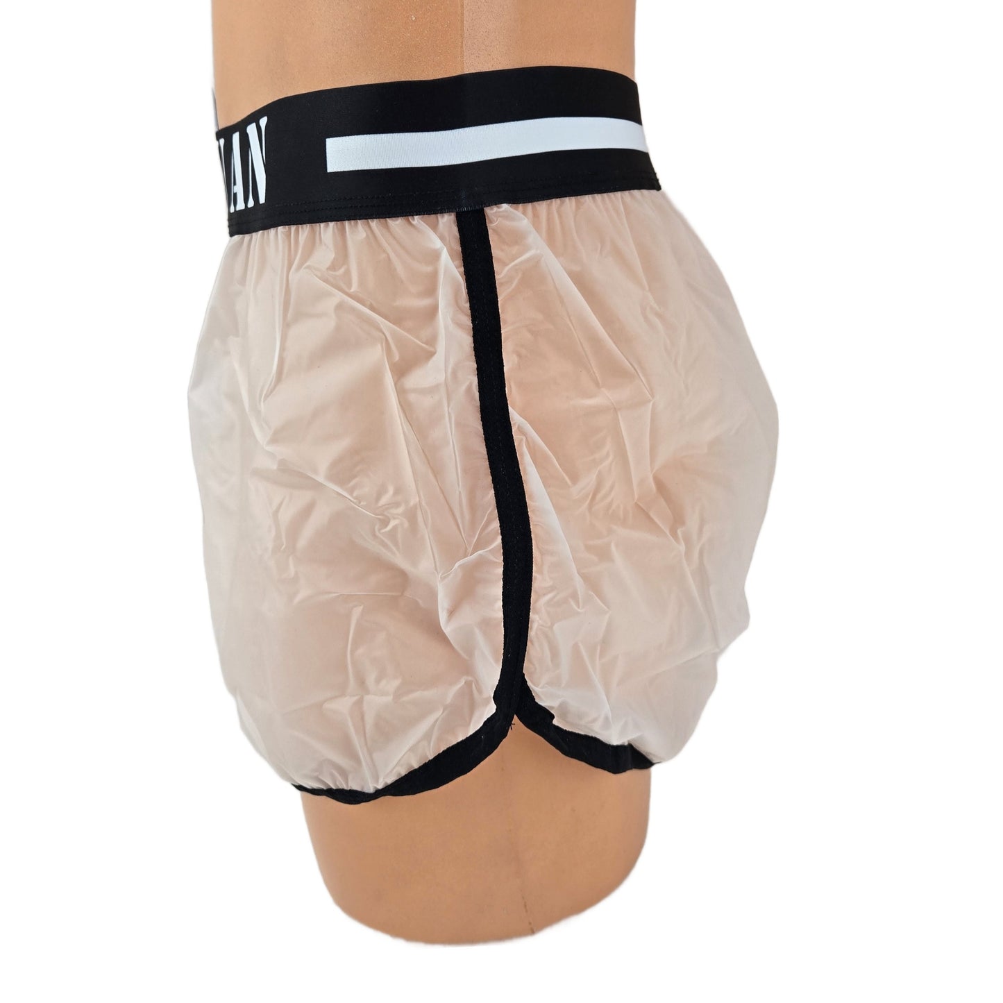 Boxershorts Kunststoff-transparent schwarzer Bund